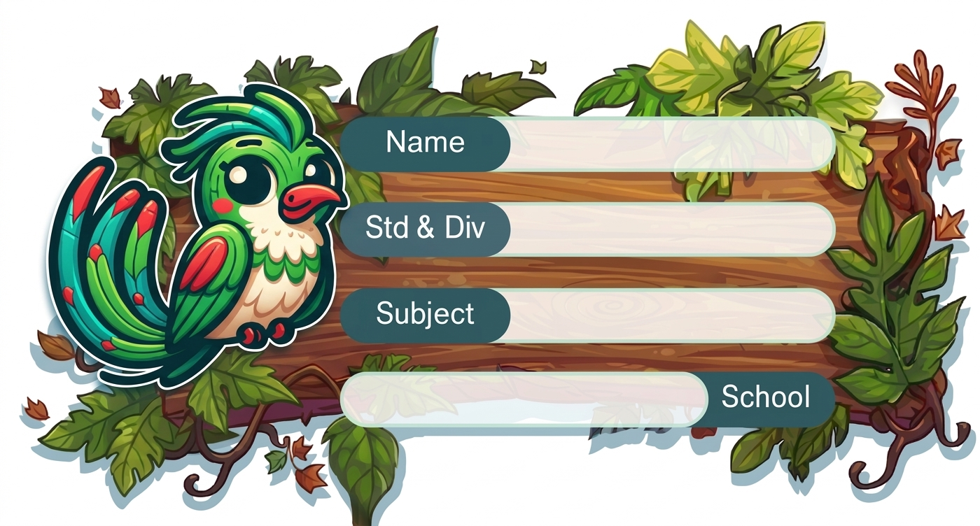 Rectangle shape Bird theme Labels for Kids - 10 Labels