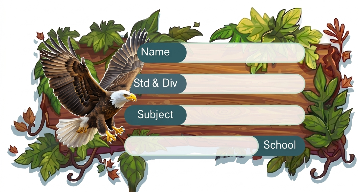 Rectangle shape Eagle theme Labels for Kids - 10 Labels
