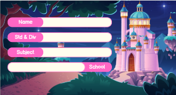 Rectangle shape Night Castle theme Labels for Kids - 10 Labels