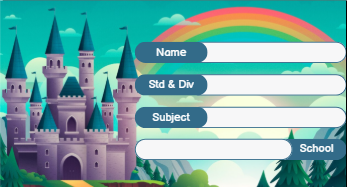 Rectangle shape Green Castle theme Labels for Kids - 10 Labels