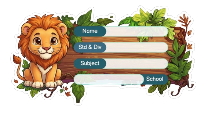 Die Cut Model - Lion theme Labels for Kids - 10 Labels