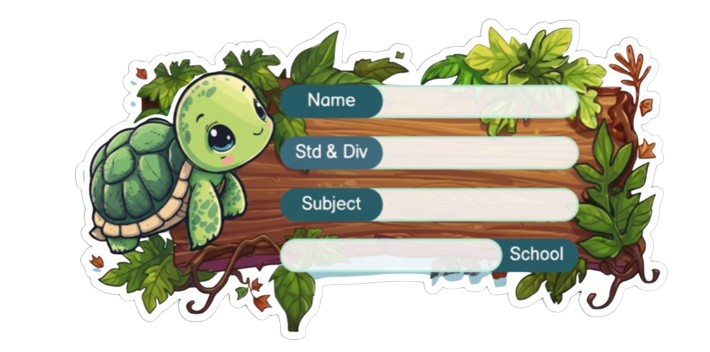 Die Cut Model - Tortoise theme Labels for Kids - 10 Labels