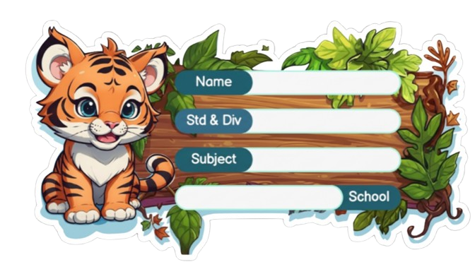 Die Cut Model - Tiger theme Labels for Kids - 10 Labels