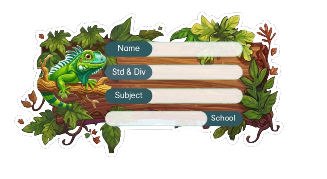 Die Cut Model - Chameleon theme Labels for Kids - 10 Labels