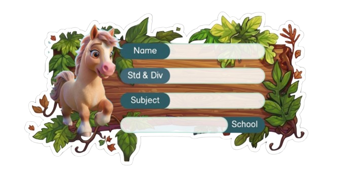 Die Cut Model - Horse theme Labels for Kids - 10 Labels