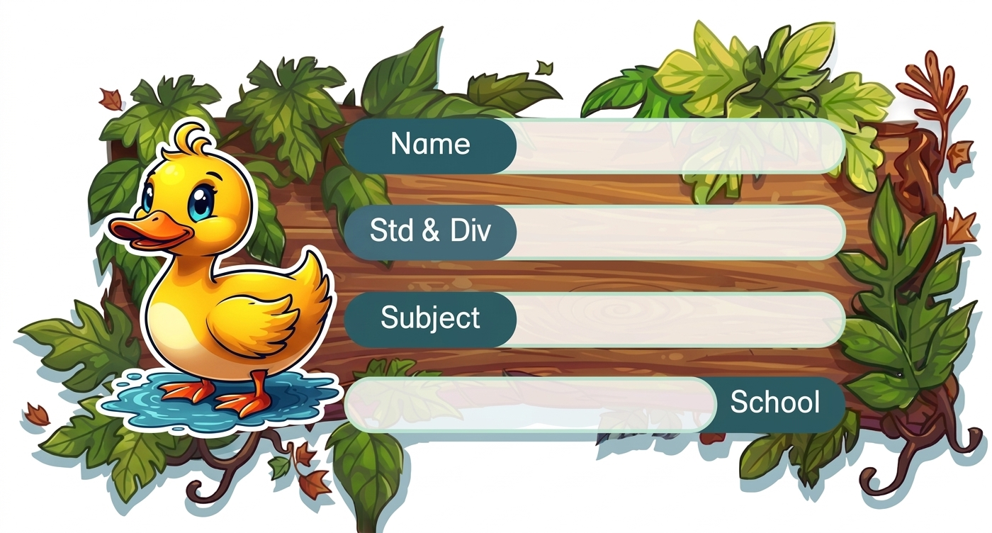 Rectangle shape Duck theme Labels for Kids- 10 Labels