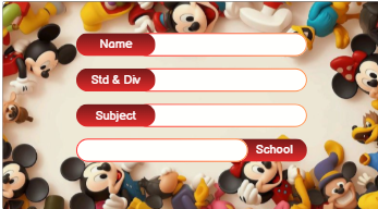 Rectangle shape Mickey theme Labels for Kids - 10 Labels
