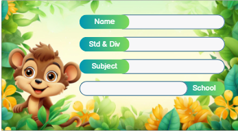 Rectangle shape Monkey theme Labels for Kids - 10 Labels