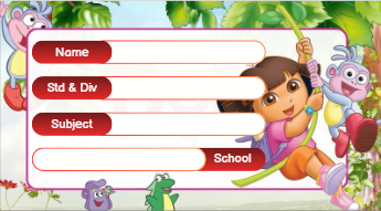 Rectangle shape Dora theme Labels for Kids- 10 Labels