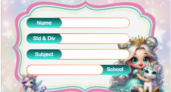 Rectangle shape Girl theme Labels for Kids- 10 Labels