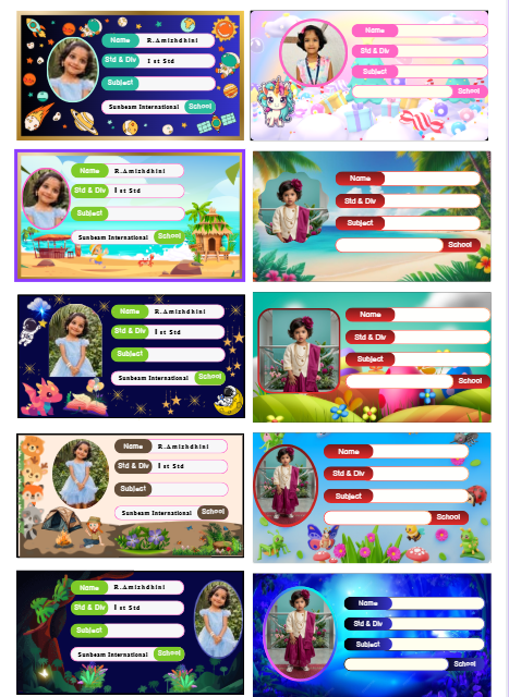 Personalised Book Labels for Kids – Custom Photo, Name & School Name 10 Labels - 10 Labels