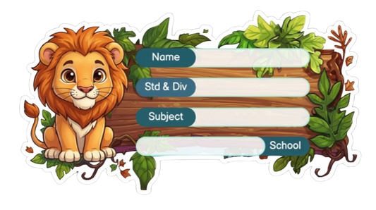 Die Cut Model  - Lion theme Labels for Kids - 10 Labels