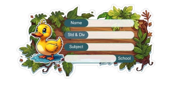 Die Cut Model  - Duck theme Labels for Kids - 10 Labels