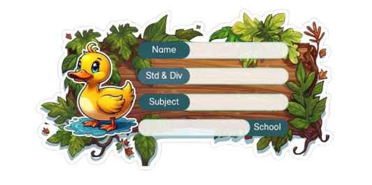 Die Cut Model  - Duck theme Labels for Kids - 10 Labels