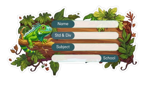 Die Cut Model  - Chameleon theme Labels for Kids - 10 Labels