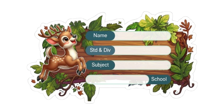 Die Cut Model  - Deer theme Labels for Kids - 10 Labels