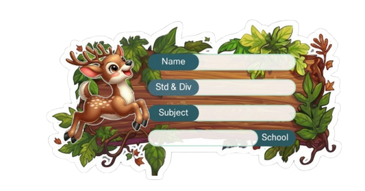 Die Cut Model  - Deer theme Labels for Kids - 10 Labels