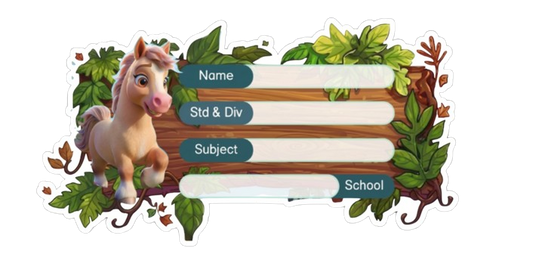 Die Cut Model  - Horse theme Labels for Kids - 10 Labels