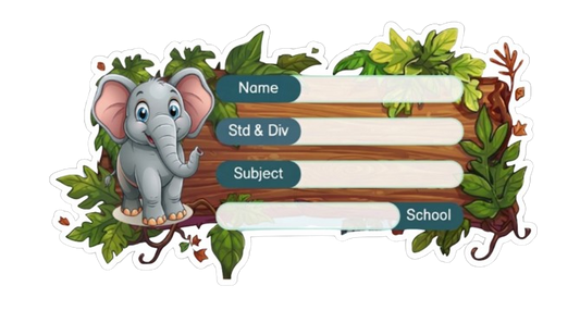Die Cut Model  - Elephant theme Labels for Kids - 10 Labels