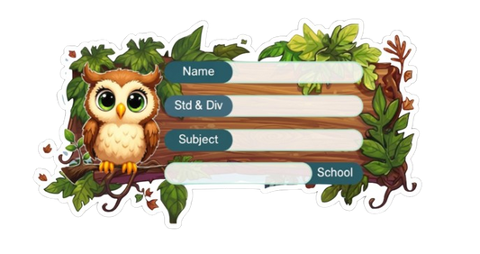 Die Cut Model  - Owl theme Labels for Kids - 10 Labels